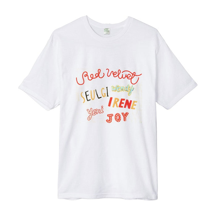 Red Velvet new arrival all member names/photos printing o neck short sleeve t shirt k-pop summer style unisex fashion t-shirt