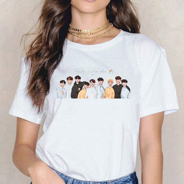 Stray Kids Kpop T-shirt Women Plus Size Vogue Funny T Shirts Shirt StrayKids Female T-Shirt