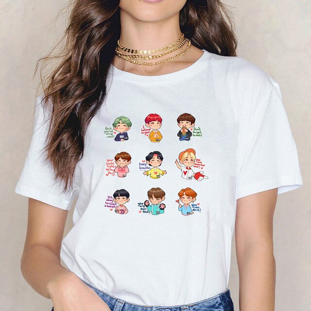 Stray Kids Kpop T-shirt Women Plus Size Vogue Funny T Shirts Shirt StrayKids Female T-Shirt