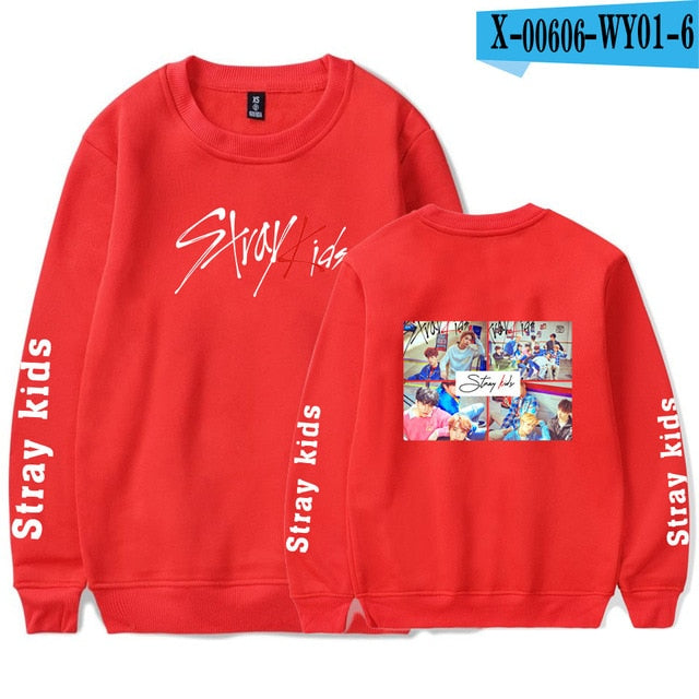 SHEIN Stray kids Sweatshirt O-neck Popular Casual Pullovers Round Collar New Streetwear Unisex Sweatshirt