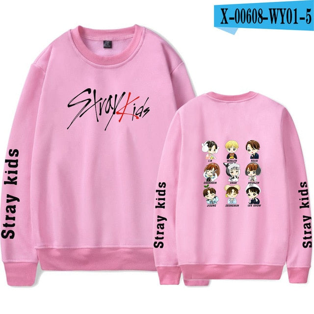 SHEIN Stray kids Sweatshirt O-neck Popular Casual Pullovers Round Collar New Streetwear Unisex Sweatshirt