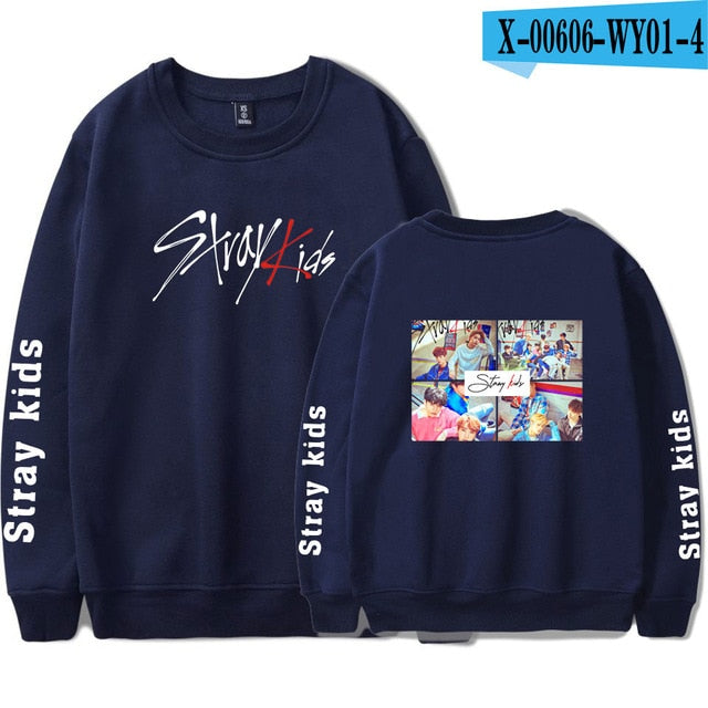 SHEIN Stray kids Sweatshirt O-neck Popular Casual Pullovers Round Collar New Streetwear Unisex Sweatshirt
