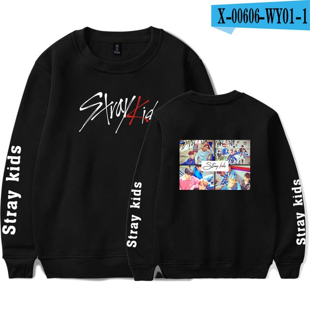 SHEIN Stray kids Sweatshirt O-neck Popular Casual Pullovers Round Collar New Streetwear Unisex Sweatshirt