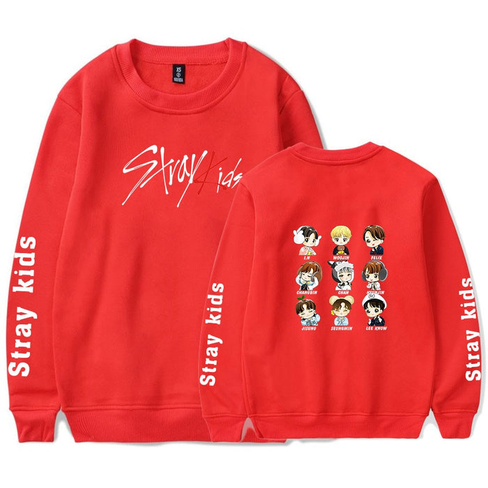 SHEIN Stray kids Sweatshirt O-neck Popular Casual Pullovers Round Collar New Streetwear Unisex Sweatshirt