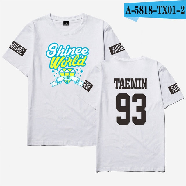SHINee Kpop Short T-shirt Women/Men Tee Shirt Women Fans K-pop Woman Tshirt Top Member Name Print Jonghyun R.I.P TShirt