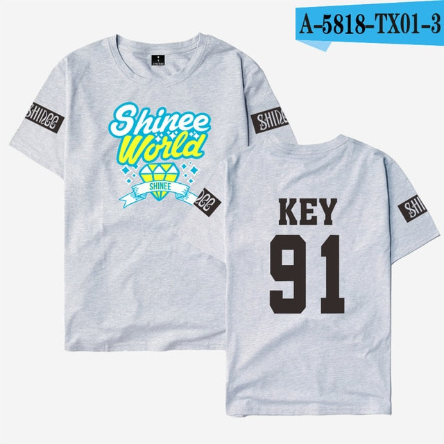 SHINee Kpop Short T-shirt Women/Men Tee Shirt Women Fans K-pop Woman Tshirt Top Member Name Print Jonghyun R.I.P TShirt