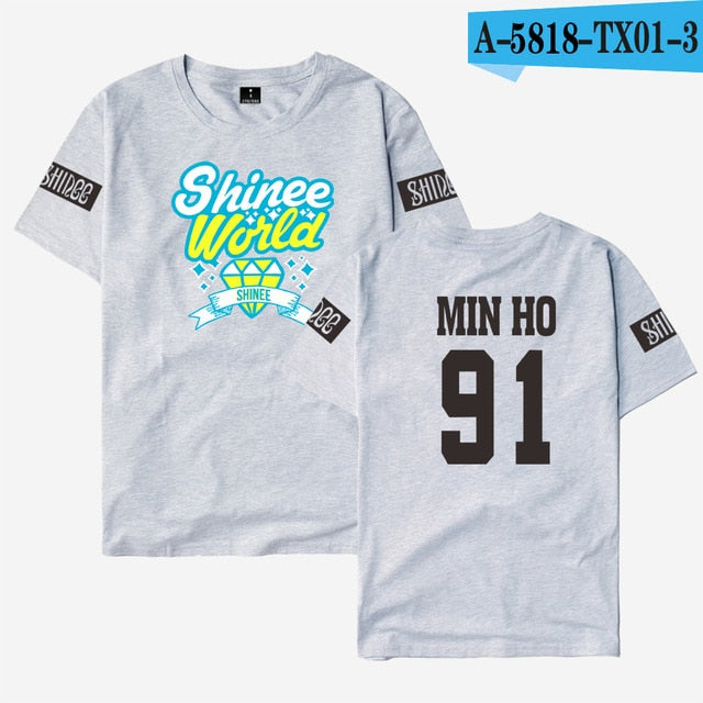 SHINee Kpop Short T-shirt Women/Men Tee Shirt Women Fans K-pop Woman Tshirt Top Member Name Print Jonghyun R.I.P TShirt