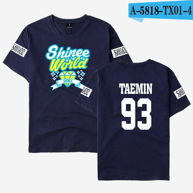 SHINee Kpop Short T-shirt Women/Men Tee Shirt Women Fans K-pop Woman Tshirt Top Member Name Print Jonghyun R.I.P TShirt