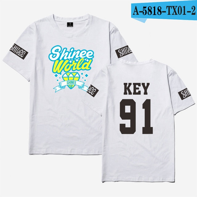 SHINee Kpop Short T-shirt Women/Men Tee Shirt Women Fans K-pop Woman Tshirt Top Member Name Print Jonghyun R.I.P TShirt