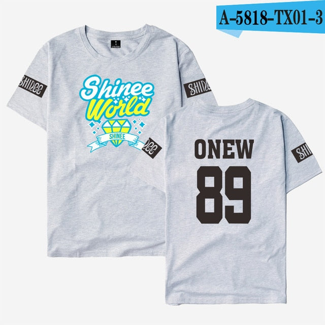 SHINee Kpop Short T-shirt Women/Men Tee Shirt Women Fans K-pop Woman Tshirt Top Member Name Print Jonghyun R.I.P TShirt