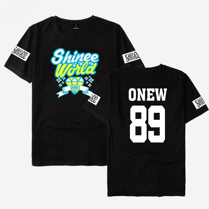 SHINee Kpop Short T-shirt Women/Men Tee Shirt Women Fans K-pop Woman Tshirt Top Member Name Print Jonghyun R.I.P TShirt