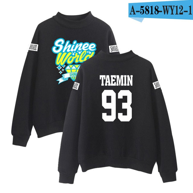 SHINee Kpop Turtlenecks Hoodies Sweatshirts Women/Men Korean Style