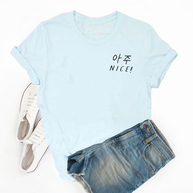 Seventeen Kpop Aju Nice T-shirts Women Summer Cotton Short Sleeve