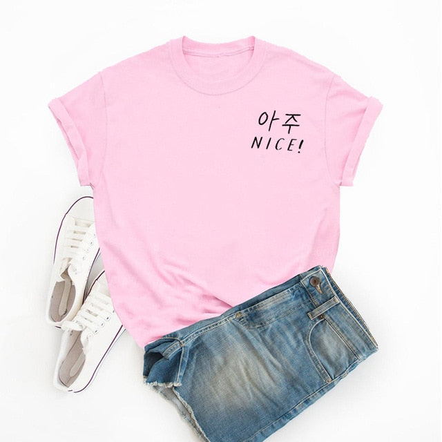 Seventeen Kpop Aju Nice T-shirts Women Summer Cotton Short Sleeve