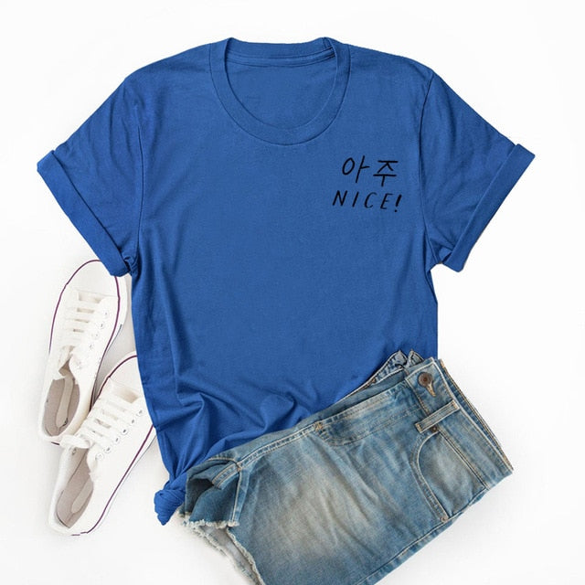 Seventeen Kpop Aju Nice T-shirts Women Summer Cotton Short Sleeve
