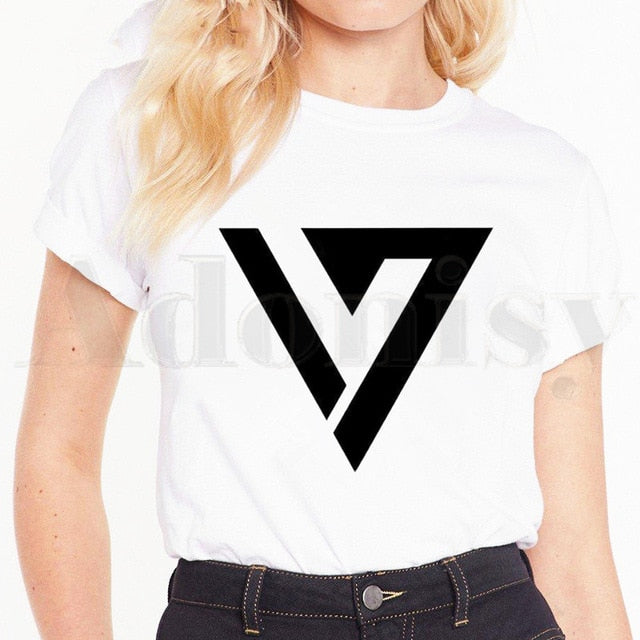 Seventeen Kpop Women's T-shirt Short Sleeve  Vogue Vintage