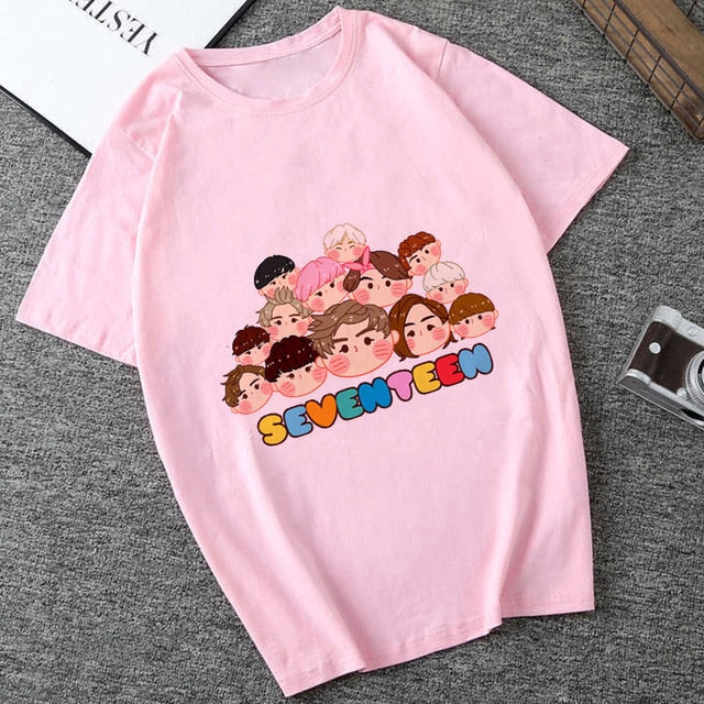 Seventeen T-Shirt 95s Aesthetics Print Casual Short Sleeve Streetwear Women Top