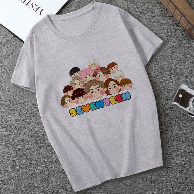 Seventeen T-Shirt 95s Aesthetics Print Casual Short Sleeve Streetwear Women Top