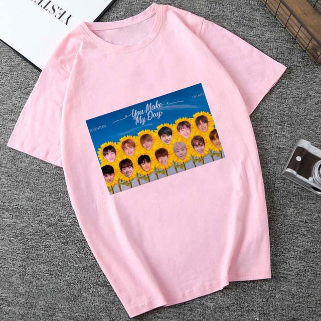 Seventeen T-Shirt 95s Aesthetics Print Casual Short Sleeve Streetwear Women Top