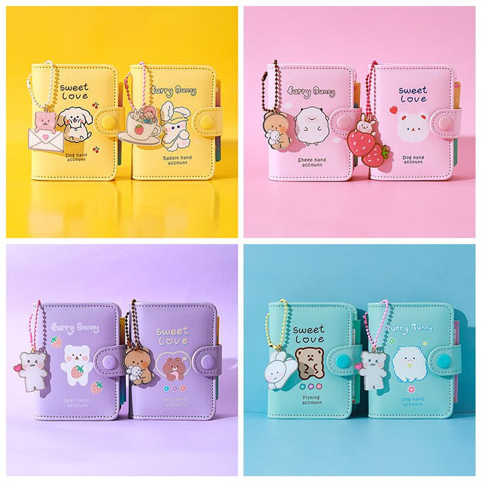 Kawaii 80 Sheet 3 Holes PU Cover Mini Loose-leaf Journal Notebook Diary Agenda Notepad School Stationery