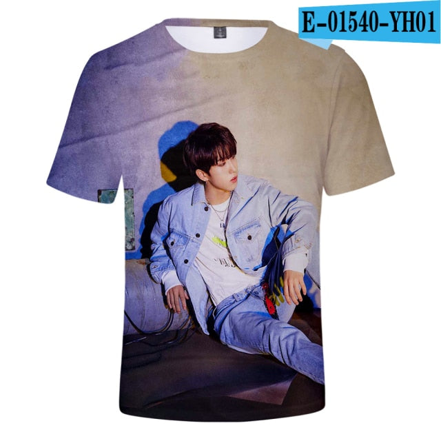 Stray Kids 3d T Shirt Women/men Kpop Album Yellow Wood StrayKids T-shirt Summer Hip Hop Casual T Shirts