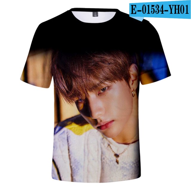 Stray Kids 3d T Shirt Women/men Kpop Album Yellow Wood StrayKids T-shirt Summer Hip Hop Casual T Shirts