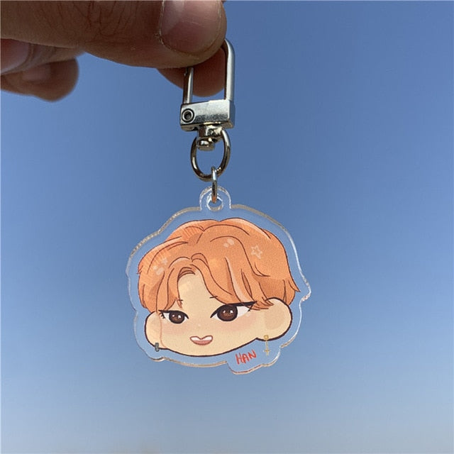 Stray Kids Cartoon Acrylic Keychain STAY Bag Pendant Key Ring Popular SKZ Q Version Character Creative Decoration Accessories