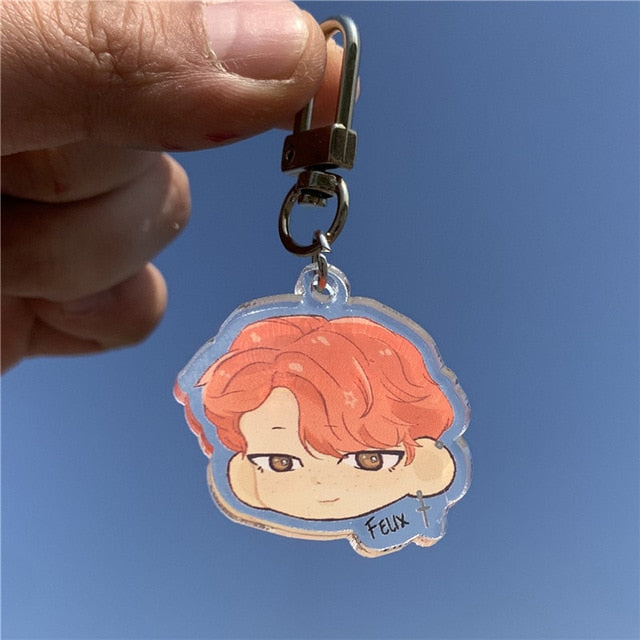 Stray Kids Cartoon Acrylic Keychain STAY Bag Pendant Key Ring Popular SKZ Q Version Character Creative Decoration Accessories