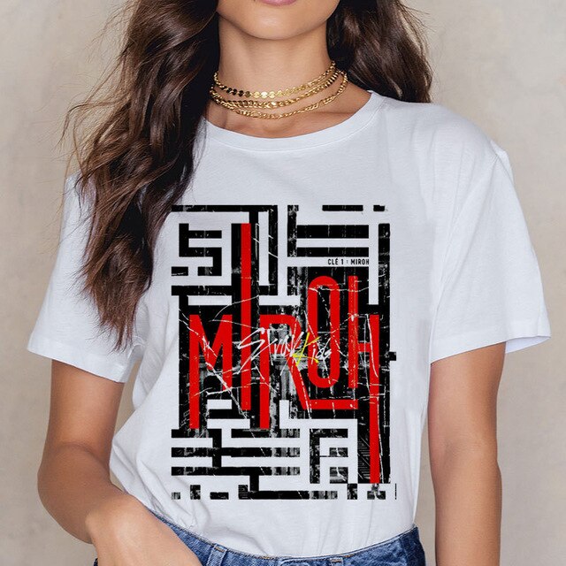 Stray Kids Kpop Casual Short Sleeve T Shirt Women Fashion MIROH T-shirt K Pop Fan T-shirt 90s Korean Tops Female
