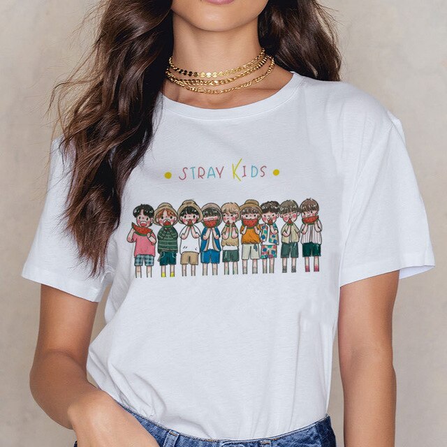Stray Kids Kpop Casual Short Sleeve T Shirt Women Fashion MIROH T-shirt K Pop Fan T-shirt 90s Korean Tops Female