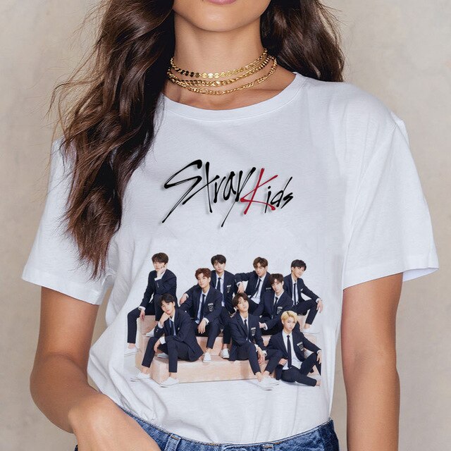 Stray Kids Kpop Casual Short Sleeve T Shirt Women Fashion MIROH T-shirt K Pop Fan T-shirt 90s Korean Tops Female