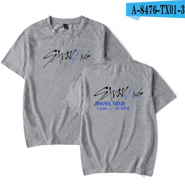 Stray Kids Kpop T-shirts Women/Men Fashion Summer Short Sleeve Tshirts 2021 New Arrival Hot Sale Trendy Streetwear T shirts