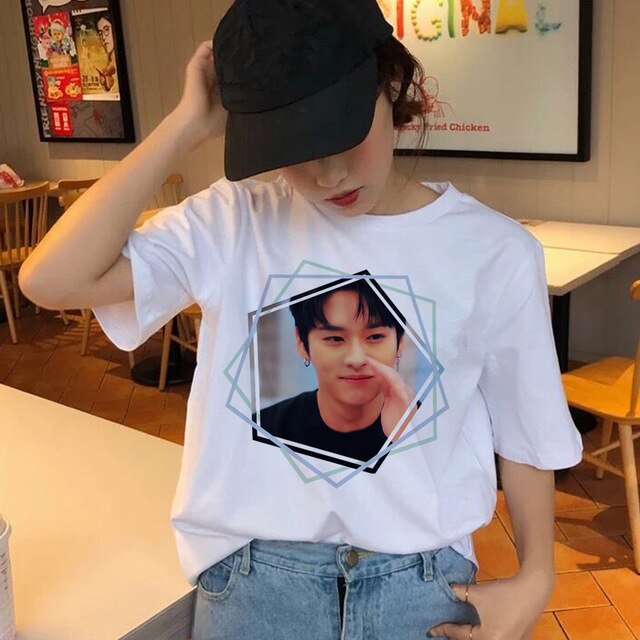 Stray Kids Women t-shirt StrayKids Short Sleeve t shirt Tops Hip Hop t-shirt top tee shirts hip hop female femme Casual