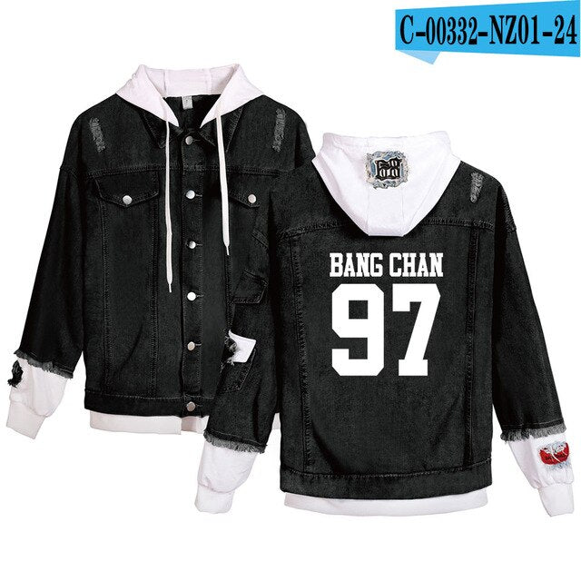 Stray Kids Yellow Wood Jacket men/women Hot New Fashion Popular Denim Jacket Spring Autumn Casual Women Slim Denim Jacket