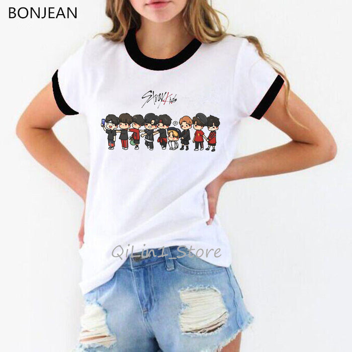 Stray Kids kpop tshirt women korean clothes StrayKids funny t shirts Hip Hop