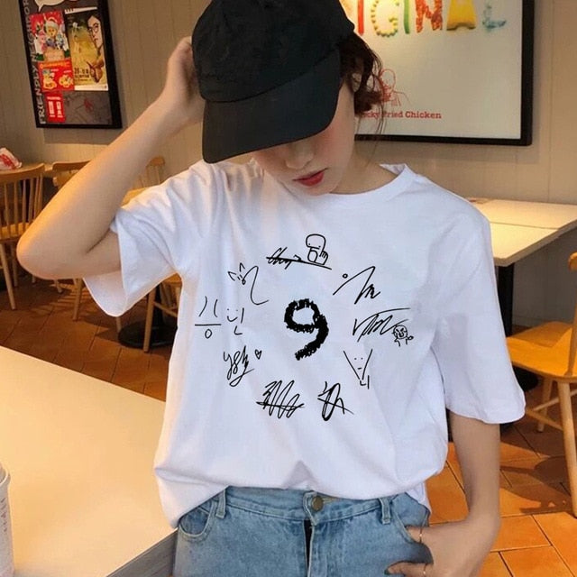 Stray Kids t shirt Hip Hop t-shirt Stray Kids Casual korean  Short Sleeve t-shirt top tee shirts Women Tops female femme