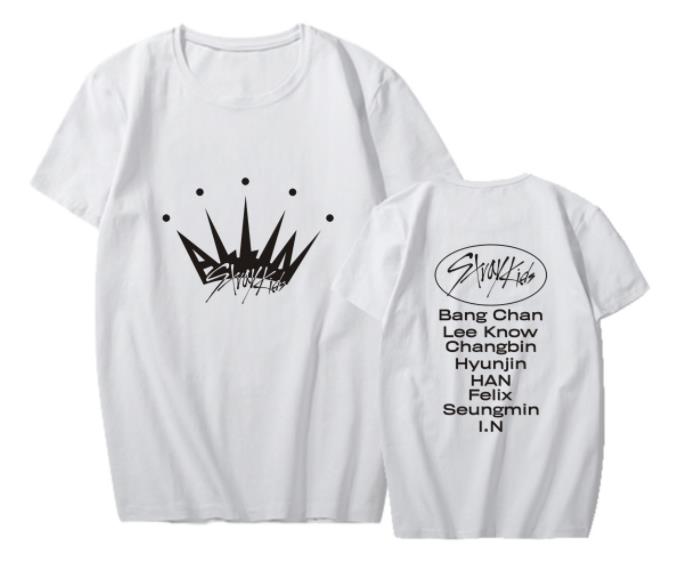 Stray kids album all in all member names printing o neck short sleeve t shirt for summer kpop unisex straykids t-shirt