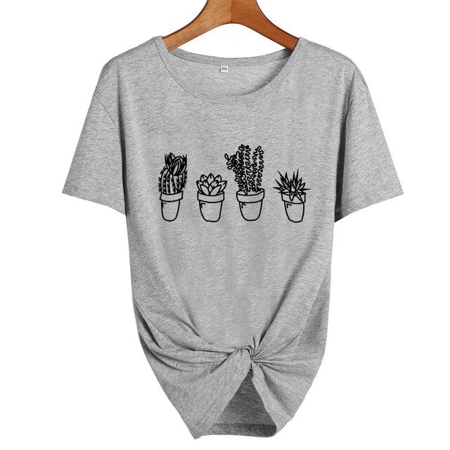 Kpopshop Originals - Succulent Cacti Women Japanese T-Shirt - Kpopshop