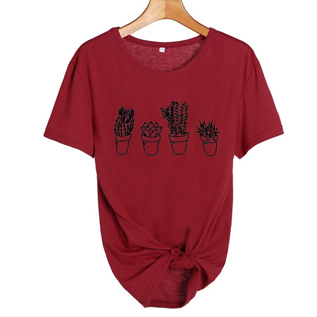 Kpopshop Originals - Succulent Cacti Women Japanese T-Shirt - Kpopshop