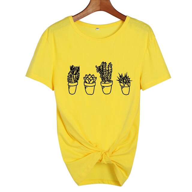 Kpopshop Originals - Succulent Cacti Women Japanese T-Shirt - Kpopshop