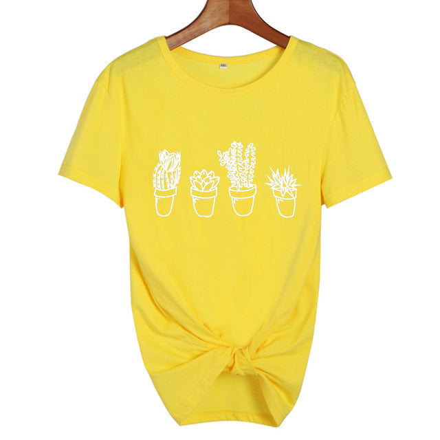 Kpopshop Originals - Succulent Cacti Women Japanese T-Shirt - Kpopshop
