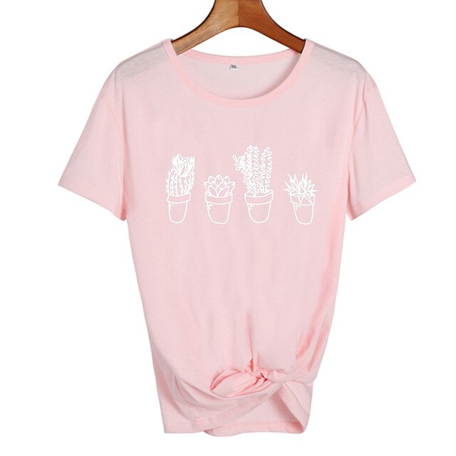 Kpopshop Originals - Succulent Cacti Women Japanese T-Shirt - Kpopshop