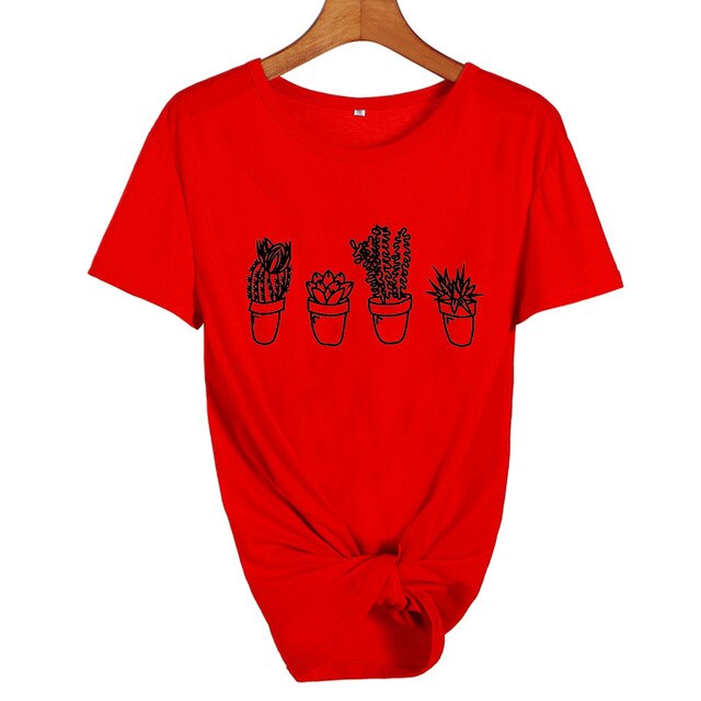 Kpopshop Originals - Succulent Cacti Women Japanese T-Shirt - Kpopshop