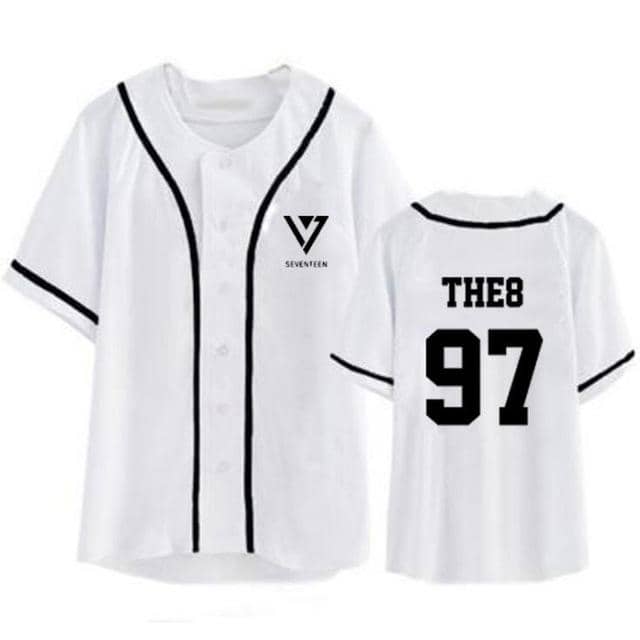 Kpop Newest Summer Korean Fashion Hip Hop Baseball T Shirt KPOP Seventeen 17 Short Sleeve T-Shirt Women Men Baseball Uniform Couple Shirt that you'll fall in love with. At an affordable price at KPOPSHOP, We sell a variety of Summer Korean Fashion Hip Hop Baseball T Shirt KPOP Seventeen 17 Short Sleeve T-Shirt Women Men Baseball Uniform Couple Shirt with Free Shipping.