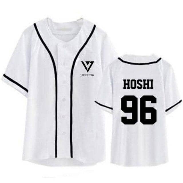 Kpop Newest Summer Korean Fashion Hip Hop Baseball T Shirt KPOP Seventeen 17 Short Sleeve T-Shirt Women Men Baseball Uniform Couple Shirt that you'll fall in love with. At an affordable price at KPOPSHOP, We sell a variety of Summer Korean Fashion Hip Hop Baseball T Shirt KPOP Seventeen 17 Short Sleeve T-Shirt Women Men Baseball Uniform Couple Shirt with Free Shipping.