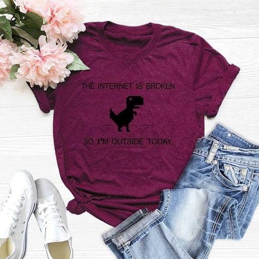 Women T-Shirt Dinosaur  Women Plus Size Funny Tops - Kpopshop