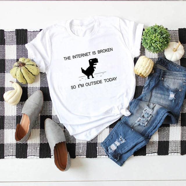 Women T-Shirt Dinosaur  Women Plus Size Funny Tops - Kpopshop