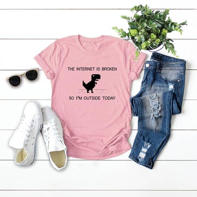 Women T-Shirt Dinosaur  Women Plus Size Funny Tops - Kpopshop