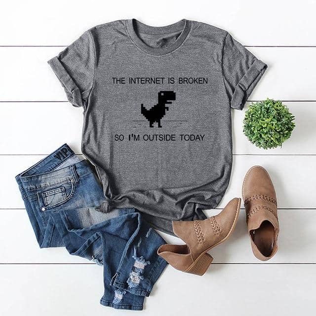 Women T-Shirt Dinosaur  Women Plus Size Funny Tops - Kpopshop