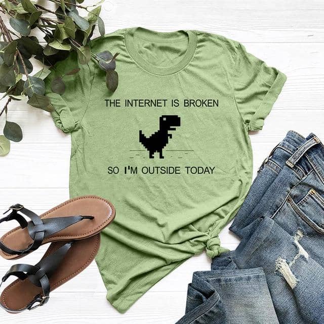Women T-Shirt Dinosaur  Women Plus Size Funny Tops - Kpopshop